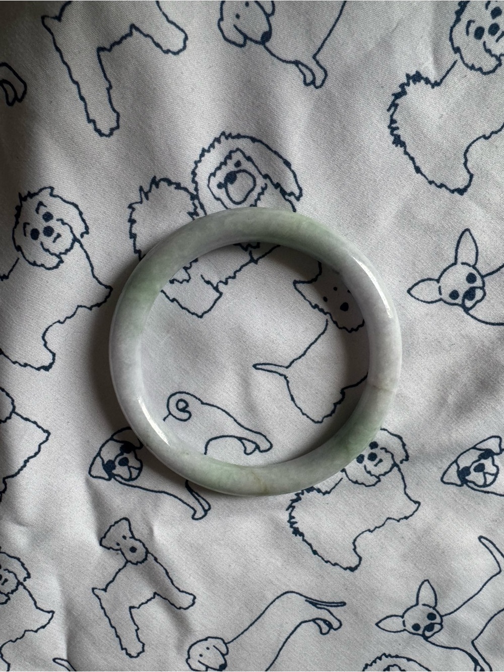 Jade Bangle Bracelet in Pale Green.